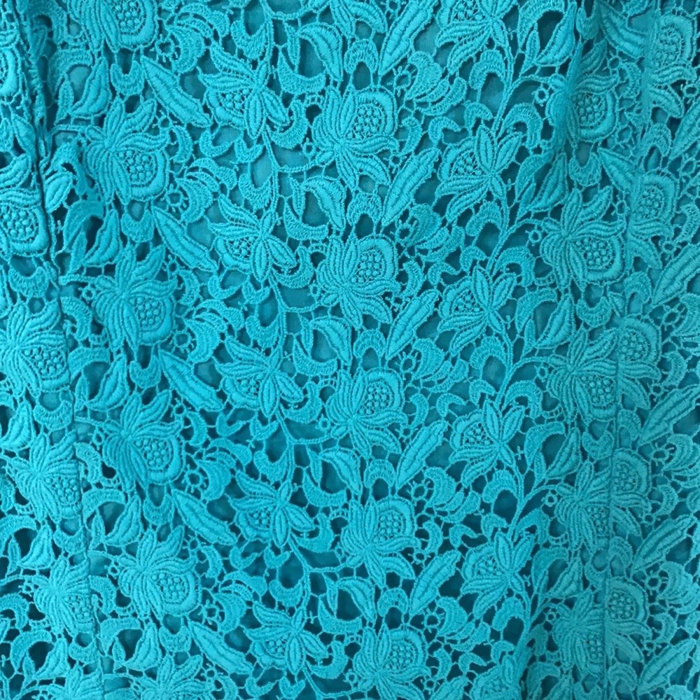 Talbots eyelet sleeveless dress. Aqua blue - Picture 3 of 10